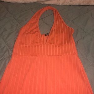 Coral ribbed dress
